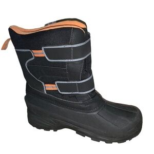 Falls Creek Boys Snowbuster 2 Thinsulate Winter Boots Black & Orange Size 6